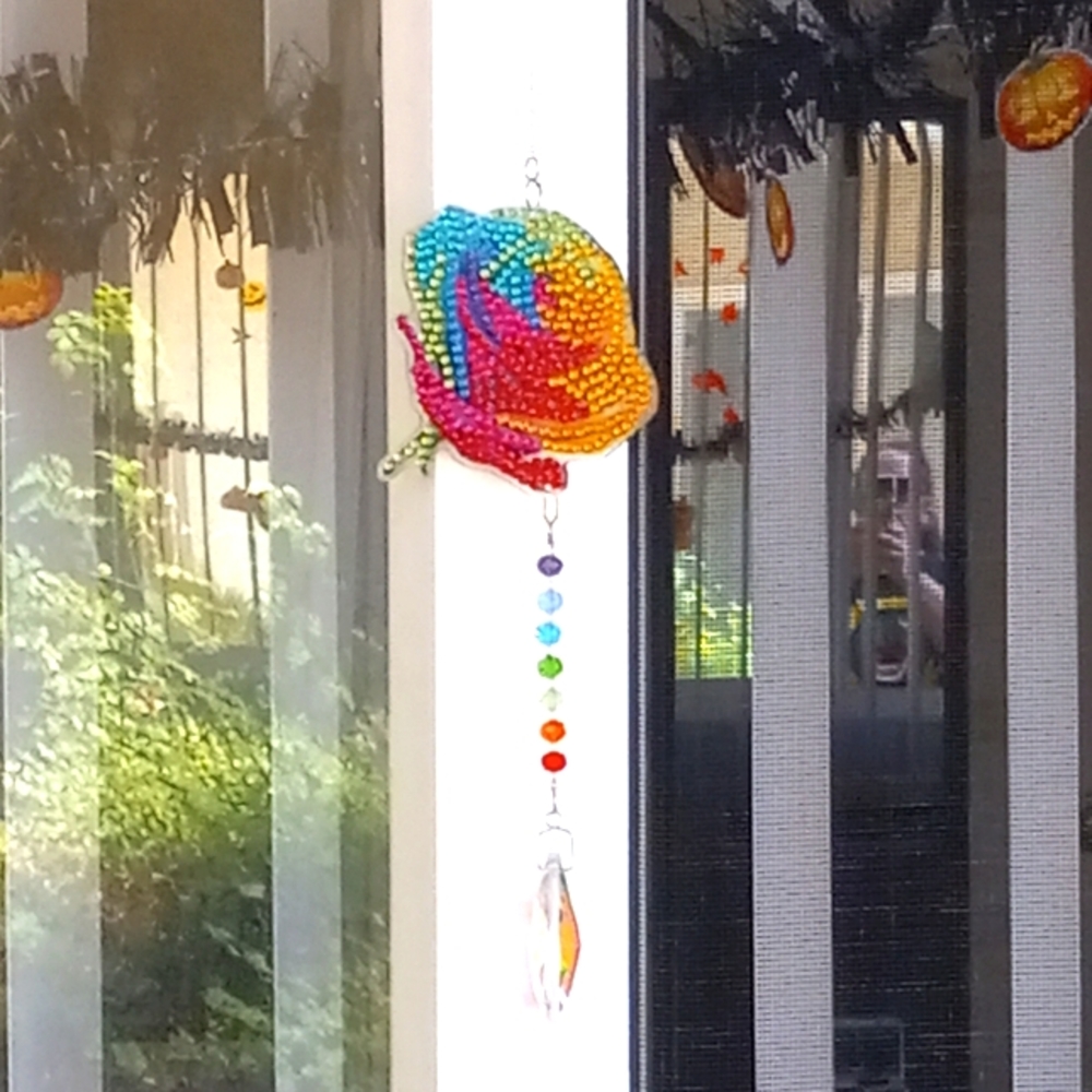 Blingy Multicolored Rose Suncatcher